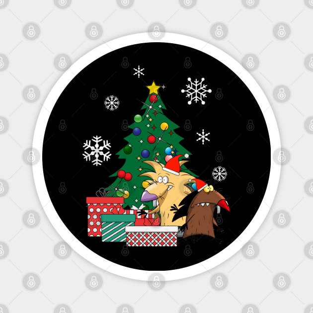 Angry Beavers Around The Christmas Tree Magnet by squids_art